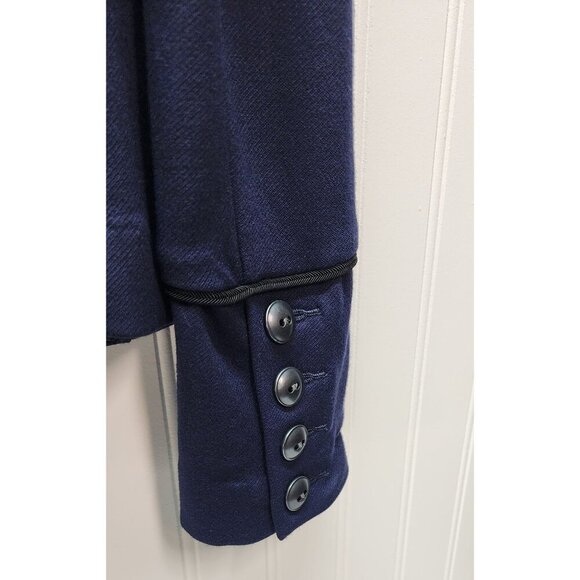 Cabi Double-Breasted Navy Military-Style Jacket With Button Accents & Black Trim - Picture 8 of 15